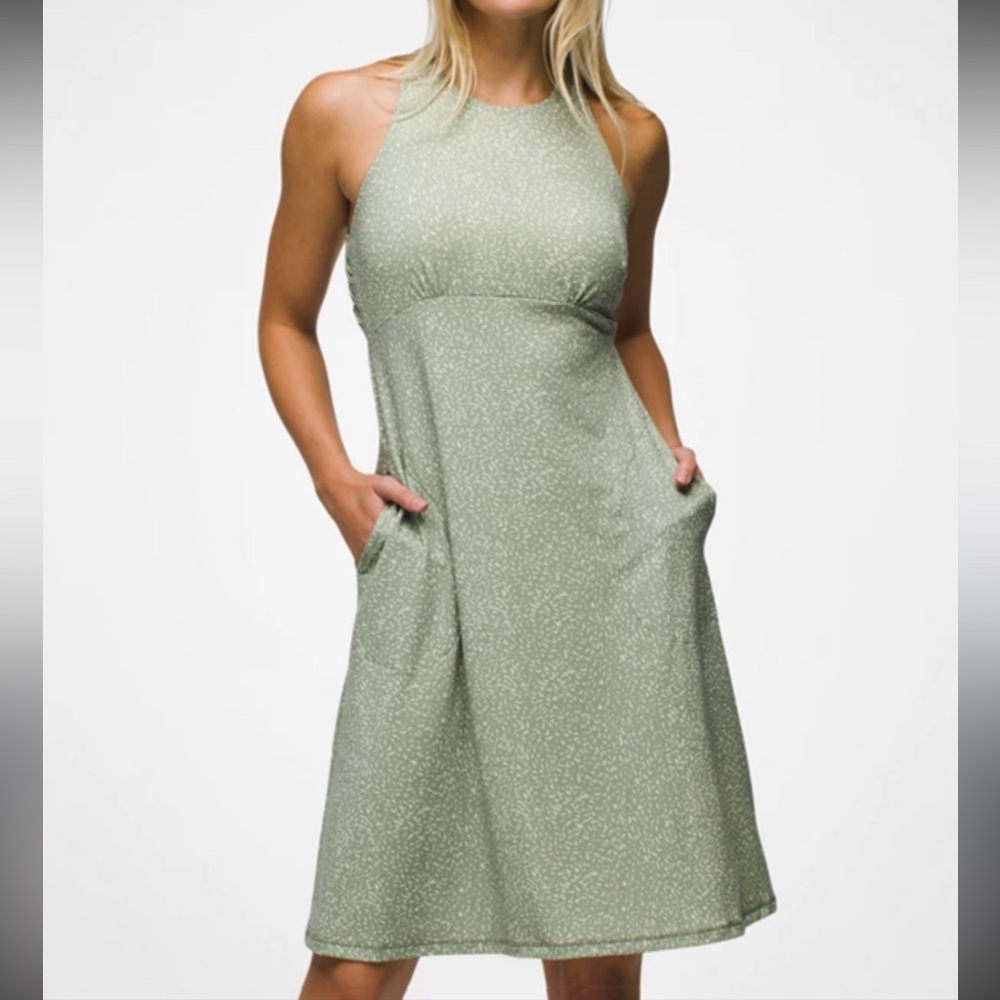 Prana Jewel Lake Summer Dress in Juniper Green Size Large